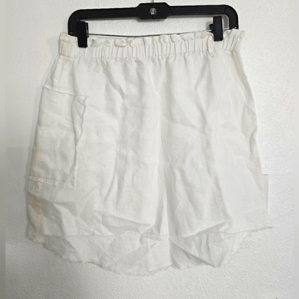Velia Sierra 100% Linen Mini Skirt In White Size Small